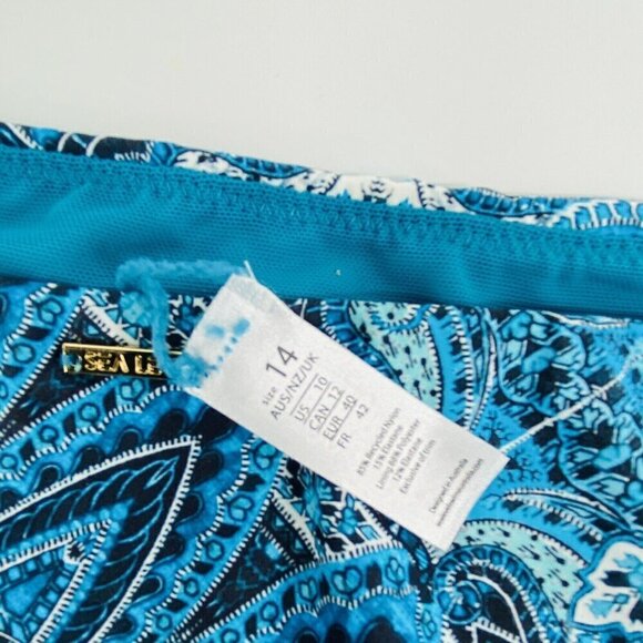 - Sea Level Bikini Bottoms Womens Size 14 Blue High Waisted New - Picture 5 of 8